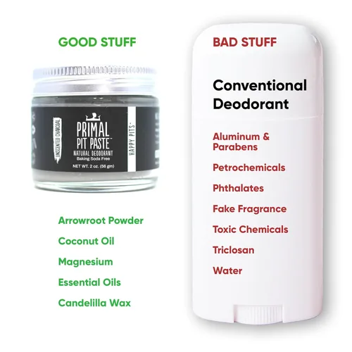 Vista 5 de Primal Pit Paste Desodorante natural sin aluminio, sin bicarbonato de sodio, lavanda (paquete de 1) Respetuoso con la piel sensible, control