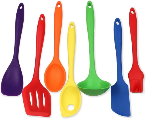 Vista 21 de Chef Craft Juego de herramientas de cocina de silicona premium multicolor de 5 piezas, surtido (42086)
