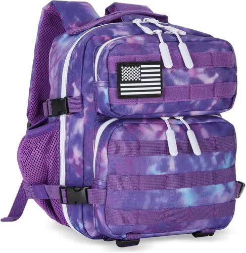 Vista 16 de 9L Mini Tactical Backpack for Men and Women Tactical Backpack Small for Hiking Small Tactical Bag (Pink&LakeBlue)