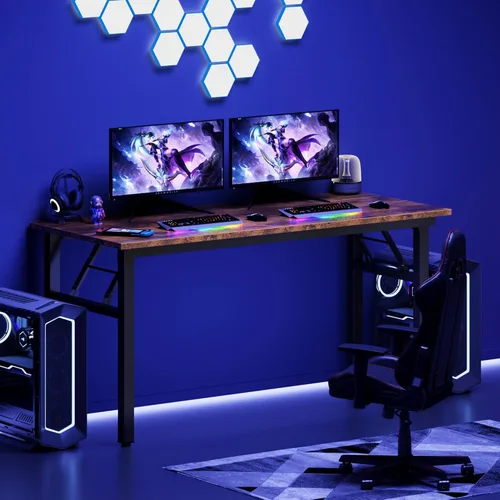 Vista 109 de DlandHome Escritorio plegable pequeño de 31.5 pulgadas, escritorio de computadora para oficina en casa, mesa plegable para espacios pequeños,