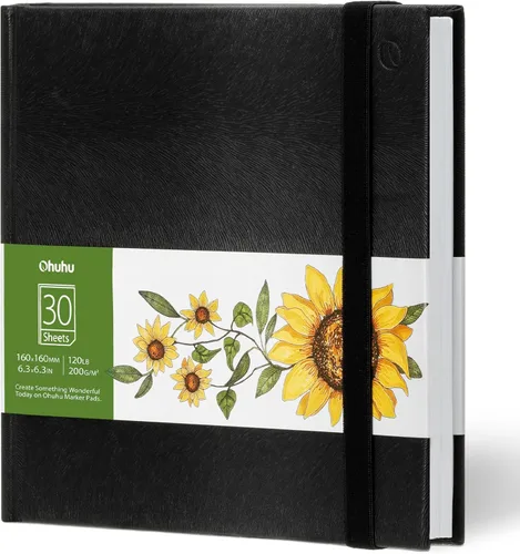 Ohuhu - Cuadernos de dibujo artísticos, cuadernos de dibujo suaves y pesados de 120 libras/200 GSM, 30 hojas/60 páginas, cuaderno de bocetos de tapa