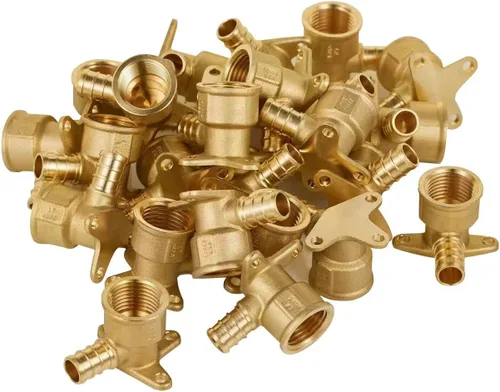 Vista 8 de Paquete de 2 codos de oreja NPT hembra EFIELD Pex de 1/2 pulgada x 1/2 pulgadas, accesorio de latón para transición de Pex a roscado (PEX1807154)