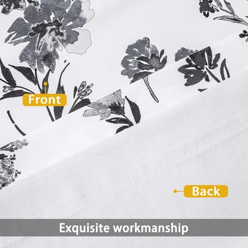 Vista 4 de DriftAway Sylvia - Cortina opaca con aislamiento térmico y estampado de acuarela, con estampado de hierbas botánicas florales, bolsillo para barra