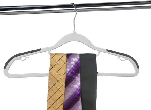 Vista 5 de Finnhomy Bar Design - Paquete de 50 perchas de plástico resistentes, perchas para ropa con almohadillas antideslizantes, ideal para camisas