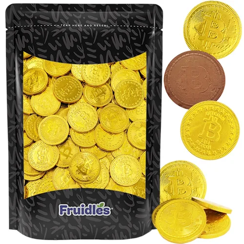 25 monedas originales de chocolate cripto Bitcoin, hechas con chocolate belga de primera calidad, sin gluten, sin OMG, lácteos certificados Kosher