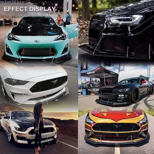 Vista 6 de 2PCS Divisor de Labio de Parachoques Delantero Barras de Amarre de Puntal Barra de Soporte Ajustable Compatible con la Mayoría de Vehículos 3''-8