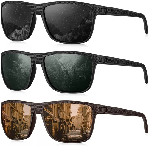 Vista 21 de KALIYADI Gafas de sol polarizadas para hombre, gafas de sol ligeras con protección UV para conducir, pescar y jugar golf