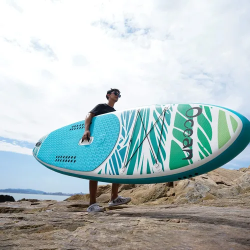 Vista 9 de FEATH-R-LITE Inflatable Stand Up Paddle Board with Beginner SUP Accessories Negro dragón
