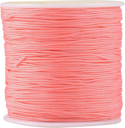 Vista 123 de KONMAY 1 rollo de cuerda de nailon de 150 yardas, trenzado de 0.016 in de nailon Shamballa Macramé/cordón de cuentas, cordón de nudo chino, cuerda