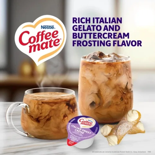 Vista 6 de Coffee-Mate 84652 - Crema líquida para café, crema dulce italiana, tazas de 0.375 onzas (caja de 50)