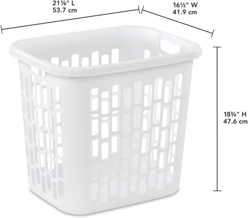 Vista 3 de Sterilite Cesta de lavandería fácil de transportar, agujeros de ventilación y asas para llevar la ropa entre la lavandería y el dormitorio