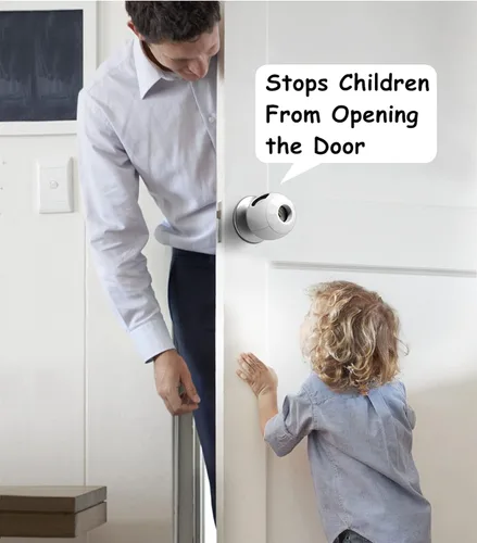 Vista 4 de Paquete de 4 fundas para pomos de puerta de seguridad para bebés, paquete de 4 protectores de manija de puerta a prueba de niños, ajuste universal