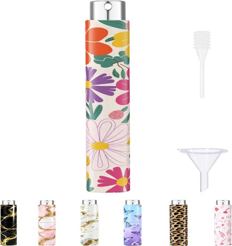 Vista 20 de Botella de Perfume Recargable para Viajes – Mini Vaporizador Portátil, Botellas de Perfume Vacías con Patrones Únicos, Estuche de Bomba de Repuesto