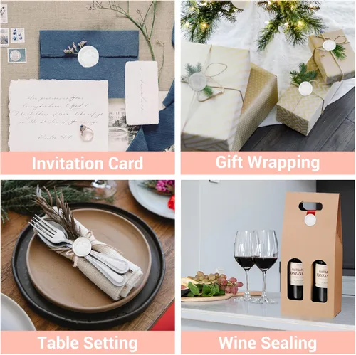 Vista 4 de Gartful Varillas de cera para pistola de pegamento, color blanco perla, palitos de pegamento termofusible de tamaño completo para sello de sello