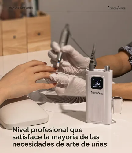 Vista 5 de MelodySusie Pulidor de uñas de nivel de entrada con clip, inalámbrico, esencial, SC300F, 30000RPM, lima E con pantalla LCD para dar forma y quitar