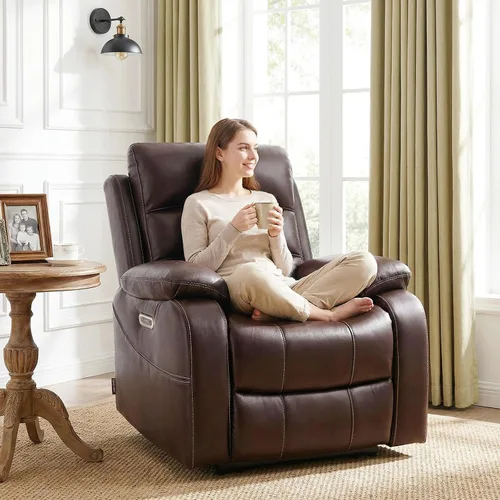 Vista 2 de EONIX - Silla reclinable eléctrica de doble motor, cero espacio libre Marrón oscuro