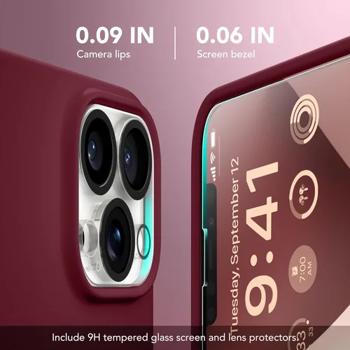 Vista 309 de GONEZ Funda magnética para iPhone 14, compatible con Magsafe, con protector de pantalla + protector de cámara, forro de microfibra antiarañazos