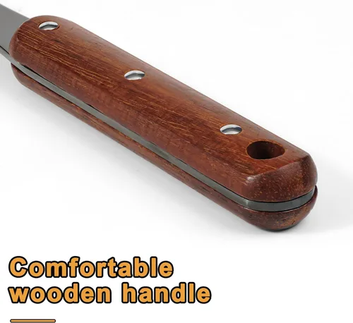 Vista 8 de FJNATINH Espátula y Cucharón de Wok de Acero Inoxidable, Juego de Utensilios de Cocina de Metal con Acabado Espejo, Accesorios de Wok con Mango
