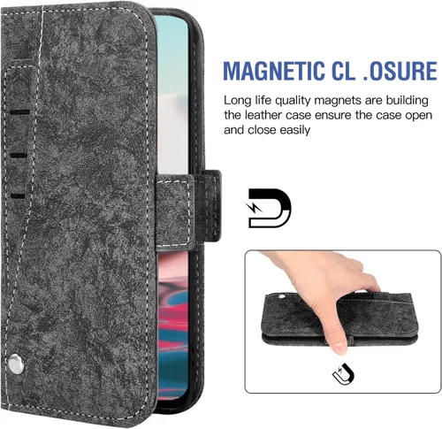 Vista 5 de Asuwish Compatible con Xiaomi Redmi Note 1010S 4G Wallet Case Protector de pantalla de vidrio templado, soporte para tarjetas, soporte