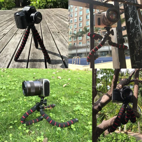 Vista 4 de FocusFoto Octopus Soporte de trípode portátil flexible 1/4 '' montaje de tornillo para cámara digital DV acción cámara DSLR tamaño mediano