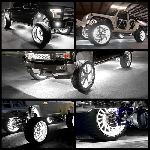 Vista 8 de Luces de Ríncon de 15.5 Pulgadas Blanco Frío, Luz de Rueda para Coches, Luces de Rueda Blancas Puras, 6500k Blanco Frío, Impermeable IP68, Control