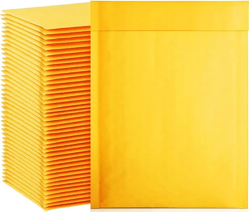 Vista 7 de packbabol Sobres de burbujas de papel kraft 3.5x5 Pulgadas 50 Pack, sobres autoadhesivos de papel para embalaje, sobres de adhesión fuerte, pequeñas