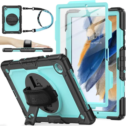 Vista 31 de SEYMAC stock Funda para Samsung Galaxy Tab A8 de 10.5 pulgadas, funda de protección contra caídas de cuerpo completo con protector de pantalla