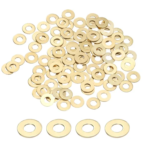 Vista 11 de uxcell - 100 piezas de arandelas planas de latón M4, arandelas de sellado de metal de 12 mm de diámetro interno x 4 mm de diámetro externo x 1 mm