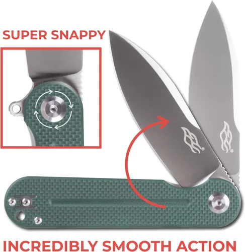 Vista 64 de Firebird Ganzo FH922PT-BK EDC Navaja de bolsillo plegable con filo de navaja, acero inoxidable D2, hoja negra, mango G10 con clip, cuchillo