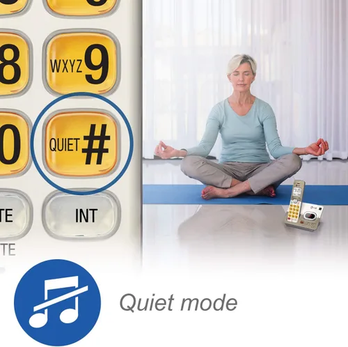 Vista 7 de AT&T - Teléfono inalámbrico expandible con sistema de respuesta y teclas XL retroiluminadas, 5terminales, champán claro