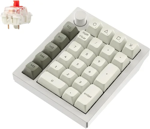 Vista 12 de Keychron Q0 Max - Numpad mecánico inalámbrico personalizado, 2.4 GHz/Bluetooth 5.1/bloc de números QMK con cable, RGB intercambiable en caliente