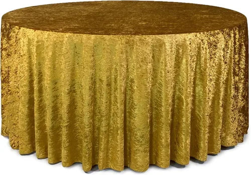 Vista 25 de YOUR CHAIR COVERS - Mantel redondo de terciopelo aplastado de 120 pulgadas para mesas redondas de 5 pies - Negro