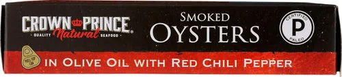 Vista 5 de Crown Prince Ostras ahumadas naturalmente con chile rojo 3 oz