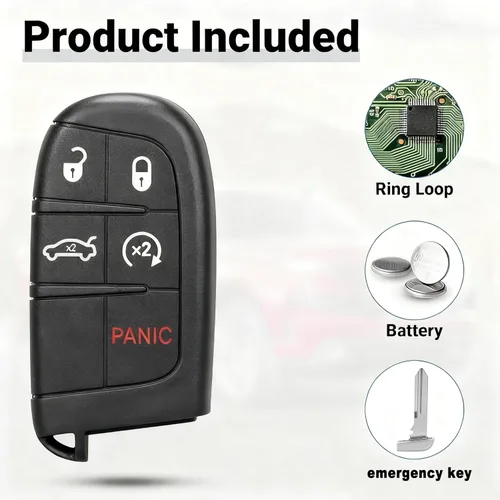 Vista 4 de Llavero de repuesto para Chrysler 300 Dodge Charger 2011 2012 2013 2014 2015 2016 2017 2018 Challenger 2015-2018 Dart 2014-2016 llave inteligente