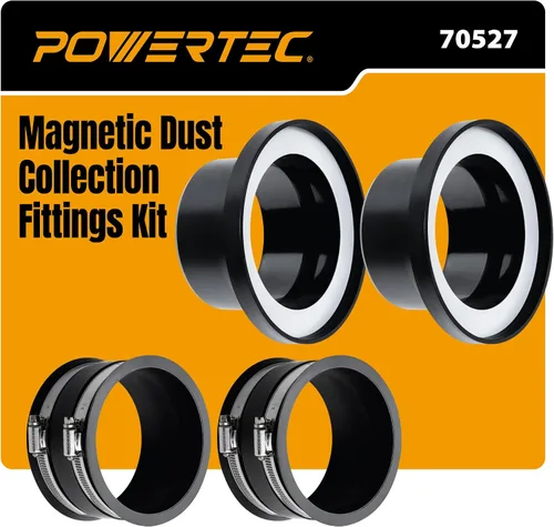 Vista 11 de POWERTEC Kit de iniciación de accesorios magnéticos de recolección de polvo de 4", manguito flexible para colectores de polvo