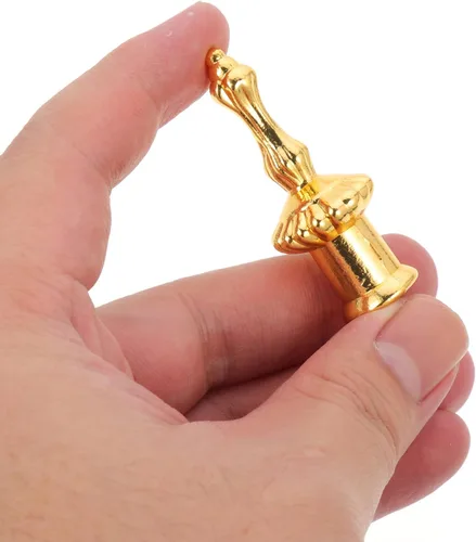 Vista 7 de Beaupretty Perillas doradas de repuesto de tapa de remate de 4 piezas, perilla de metal dorado, pantalla de lámpara, decoración de remates