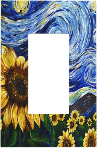 Vista 94 de Cubiertas de pared de estilo rústico occidental de madera puerta de granero herradura de hierro estrella placas de pared simple dúplex cubiertas