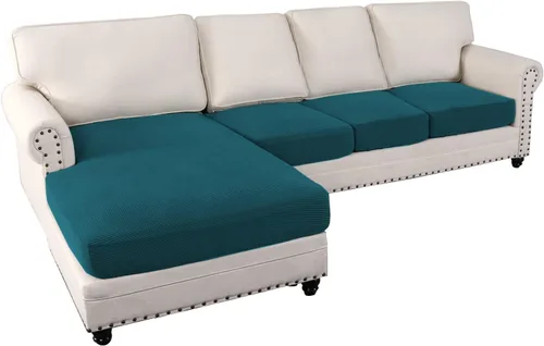 Vista 13 de MIFXIN Fundas para sofá modular, 3 piezas, funda de asiento de sofá de terciopelo elástico en forma de L, funda de cojín separada, protector