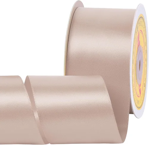 Vista 72 de Cinta de satén plateada de doble cara de 1-1/2 pulgadas x 50 yardas, cinta plateada de poliéster para envolver regalos, muy adecuada para bodas
