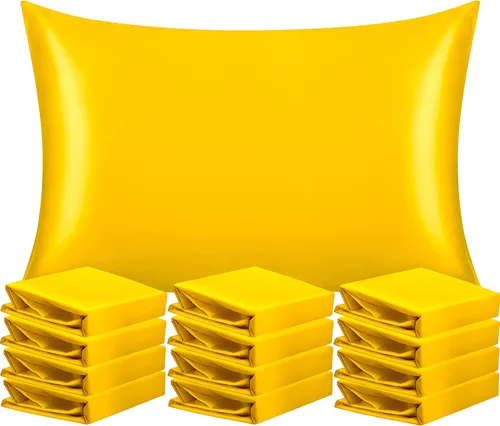 Vista 98 de NTBAY Paquete de 2 fundas de almohada estándar de satén para cabello y piel, lujosas y sedosas fundas de almohada con cierre de sobre, 20 x 26