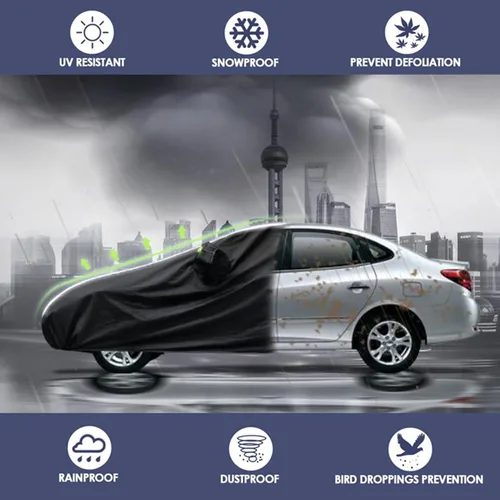 Vista 7 de Funda para automóvil compatible con Dacia Sandero Stepway, cubierta completa para automóvil, transpirable y a prueba de polvo, resistente al viento