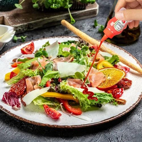 Vista 4 de Mini botella de ketchup para accesorios de caja Bento, botellas exprimibles de condimentos de 1 onza, recipiente de plástico vacío para aderezos