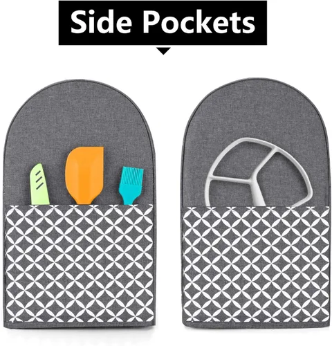 Vista 4 de Yarwo Funda para batidora de pie compatible con batidora KitchenAid de 4.5 cuartos y todas las de 5 cuartos, cubierta protectora contra el polvo