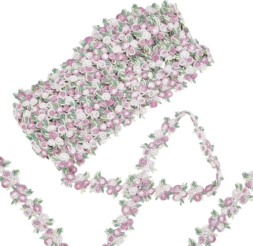 Vista 15 de GORGECRAFT - Cinta de encaje floral de 5 yardas, con aplique de encaje DIY para manualidades de costura, borde de encaje para adornos de vestidos