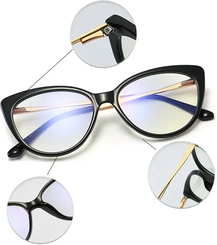 Vista 5 de willochra Cateye - Lentes de lectura bifocales para mujer bloqueo de luz azul lectores de bisagra de resorte de computadora marcos de gato anti