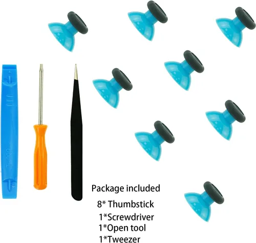 Vista 3 de 8 piezas de repuesto para controlador Xbox One S/X/Elite, kit de reparación de joysticks para controlador Xbox Series X y S, piezas de palillos