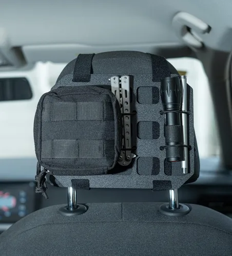 Vista 2 de TACNEX Organizador de Reposacabezas de Automóvil Panel MOLLE para Respaldo de Asiento de Vehículo Bolsa EDC Funda Portaherramientas Soporte