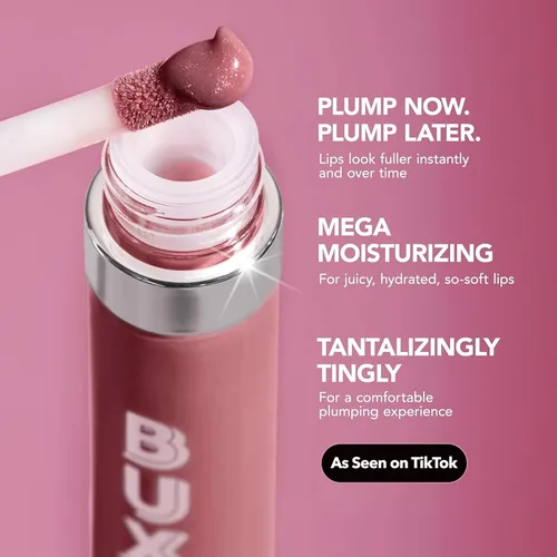 Vista 6 de BUXOM Crema de labios voluminosa, brillo hidratante con péptidos y ácido hialurónico, fórmula teñida de alto brillo para labios más completos