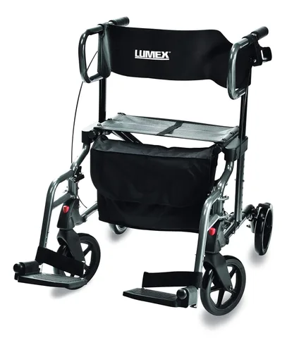 Vista 10 de Graham-Field Lumex HybridLX - Silla con ruedas y transporte, color azul majestuoso, LX1000B