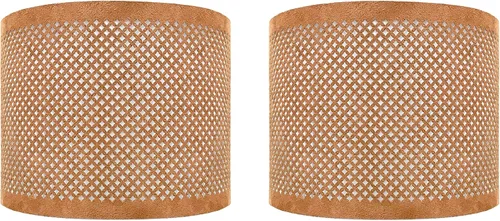 Vista 20 de Royal Designs, Inc. Do It Yourself Drum Hardback Lamp Shade with Stencil Design, UNO Drop Fitter, HB-644U-8BLK-2, Black, 8 x 8 x 8, Pack of 2